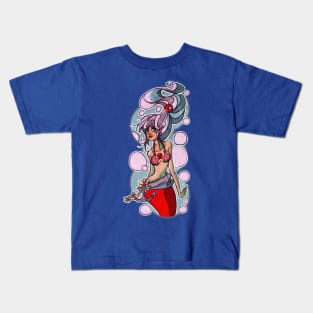 Pretty Silver Haired Mermaid Kids T-Shirt